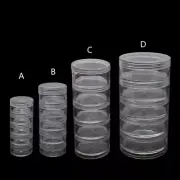 5 Layer Cylinder Stackable Containers Clear Round Storage for