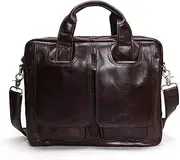 [HAMKVBPR] Mens Briefcase Men's Leather Briefcase Bag Men's Business Briefcase Laptop Bag Shoulder Slung Messenger Bag for Work Business