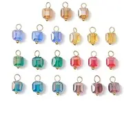 [UR URLIFEHALL] 400 pcs Random Cube Crystal Glass Charms Colorful Faceted Square Shape Charms for DIY Bracelet Necklace Earrings Jewelry Making Crafts Supplies, Glass, No Gemstone