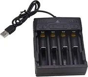 Blomiky 4 Bay Universal Charger with USB Interface Fit for 3.7V Rechargeable 18350 18500 18650 26650 21700 10400 14500 16340 16650 Lithium-ion Battery/Li-ion Charger