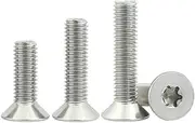 20/50pcs M3 M4 M5 M6 M8 Length 4-35mm Stainless Steel SUS316 Torx Countersunk Screw Six-Lobe Flat Head Machine Security Screws(6mm,M3 50pcs)