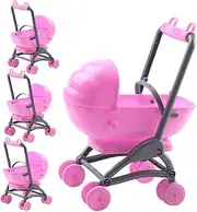 WESIEVYA 4pcs Stroller Toy Toys Toy Accessories Party Games Stroller Toy Stroller for Dolls Doll Car Toy Carrier for Dolls Doll Stroller Model Toy Pink Plastic