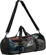 [Generic] Mesh Diving Bag, Oversized Cylinder Mesh Multipurpose Bag with Zipper, Scuba Gear Bag - Vista Duffel Beach Tote Bag, Foldable Portable Waterproof Bag for Snorkeling, Spearfishing and Freediving