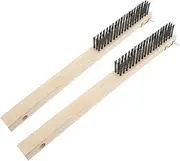 2pcs Pizza Stone Cleaning Brush Wire Brush for Stove BBQ Grill Scraper Wood Handle Easy to Clean Replace