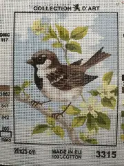 Printed needlepoint tapestry 20x25 Cm Rto Canvas Only Bird