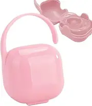 Baby Dumy Cases - Cute Baby Pacifier Holder Case, Soother Pacifier Case, Portable Pacifier Storage Box, Outdoor Pacifier Nipple Case, Pacifier Holder Boxes for Baby Toddler Travel and Home, Pink,