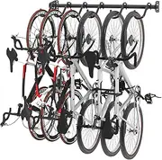 FLEXIMOUNTS 6-Bike Storage Rack for Garage, Heavy-Duty Wall Mount Hanger for Home & Garage, Holds Up to 136KG