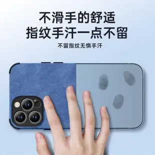 適用iPhone6手機殼新款蘋果6s小羊皮6plus氣囊防摔保護套6Splus高級感翻毛皮商務男士簡約硅膠軟殼