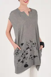 Tunic Dress With Screen Print--JHA-DT-4