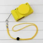 for SONY ZV-1 zv1 Vlog camera bag Camera soft case Silicone soft shell Portable Neck hanging Prevent scratches Anti-fall cute yellow