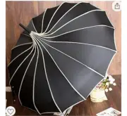 Pagoda Peak Old-Fashionable Ingenuity Umbrella Parasol (Black)
