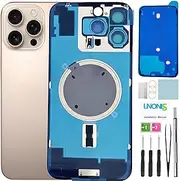 LNONLS 16 Pro Max Back Glass Replacement for iPhone 16 Pro Max Rear Back Cover Glass with Logo Waterproof and Camera Lens+Professional Repair Tool Kit (Desert Titanium)