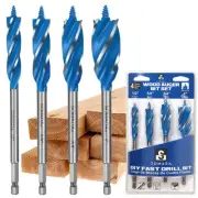 SOMADA Auger Drill Bit Set for Wood, 4-Piece, 1/2", 5/8", 3/4" and 1" Inch Si...