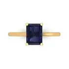 2.0ct Emerald Cut Blue Sapphire Wedding Promise Engagement Ring 14k Yellow Gold