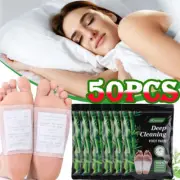 50PCS Bamdoo Detox Foot Patches Pads Body Toxins Feet Slimming Deep Cleansing