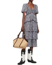 Ganni Patterned Dress By Ganni EU38,EU42,EU40,EU44 Phantom Black