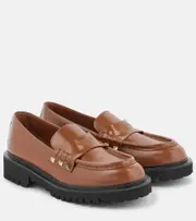 [Valentino Garavani] Valentino Garavani Rockstud leather loafers AU 9 brown