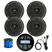 Infinity Marine Receiver, 4x 3.5" 75W Speakers, Wire, Antenna, USB/AUX Adapter
