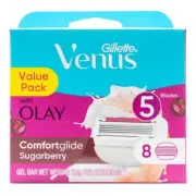 GILLETTE VENUS PK8 5 BLADE COMFORTGLIDE SUGARBERRY WITH OLAY BRAND NEW