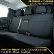 Mitsubishi New-Gen Triton - GP6 Premium Neoprene Rear Row Seat Covers (Available)