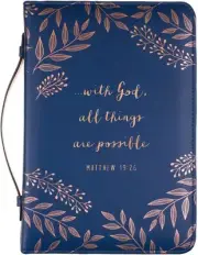 Eccolo Bible Cover Case for Men and Women, Gold Floral Engraved Faux Leather ...