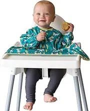 Tidy Tot Long Sleeve Cover & Catch Bib - Zebras