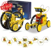 Solar Robot Kit for Kids Age 8-12, STEM Building Toys,12-In-1 Build Your Own Rob