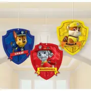 Paw Patrol Honeycomb Hanging Decorations 3 Pack