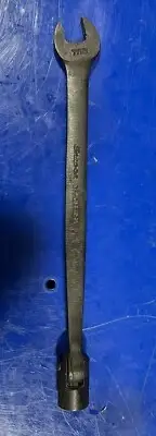 Snap On 7/16” Flex Head Socket Open-End Combination Wrench SAE GFHO14 Black NEW
