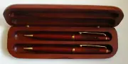 Carl's Jr Wood Pen and Pencil Set Laser Engraved Wood Box Brand NEW