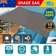 Sun Shade Sail 320GSM HDPE Shade Cloth 98% UV Block Rectangle Triangle Square AU