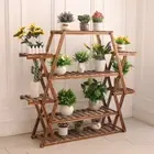 Large Triangular Wood Plant Stand Indoor 6 Tier Flower Pot Holder Shelf Corner D