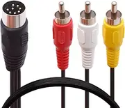 PIIHUSW Din 8 Pin to 3RCA Cable, 8Pin Din Male Plug to 3-RCA 3*RCA Male Audio Adapter Cable for Musical Instrument Audio Equipment (3 M / 9.8 FT)