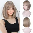 Ash Blonde Bob Wigs - 12'' Short 613 Bob Wigs for Women Bob Wig With Bangs Su...