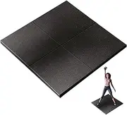 Gym Mat Flooring Heavy Duty Rubber Mat 15MM Thickness Exercise Mats Premium Slip-Resistant, Shock Absorbent, Solid Rubber Matting for Gymnastic, Sports & Fitness (Black, 1M*1M, 1)