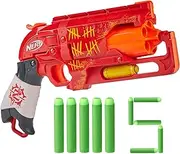 NERF Zombie Strike Hammershot Blaster - Pull-Back Hammer-Blasting Action, 5 Official Zombie Strike Darts - Red Color Scheme (Amazon Exclusive)