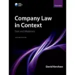 COMPANY LAW IN CONTEXT: TEXT AND MATERIALS
