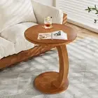 Tribesigns Small Round End Table for Living Room, C-Shaped Sofa Side Table