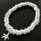 Bracelet Bangle Genuine Real 925 Sterling Silver Filled Star Fish Charm Design