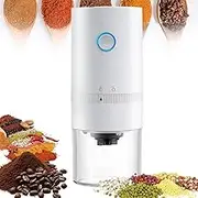 Electric Coffee Bean Grinder,20g Automatic Ceramic Core Burr Coffee Grinder，1200mah Rechargeable Coffee Grinders with Brush,Quietly Removable Grain Grinder for Coffee Bean, Pepper, Grain, Spice White