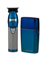 BaBylissPRO Duo Blue Chrome Double Foil Shaver and Outliner Trimmer