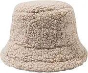 [Yannaky] Weave Visor Hat,Ladies Winter Cashmere Bucket Hat Cute and Warm Caps Hunting Fishing Hat Wide Brim Straw Hat Big Floppy Foldable Roll up Cap Beach Sun Hat UPF 50+ (Color : Beige, Size : One Size)