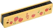 Totority Musical Toy Harmonica Wooden Boys and Girls Diatonic Harmonica Party Favor Portable Easy to Play Fun Fruit Pattern Design