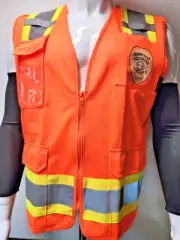 FX Two Tone ORANGE Security Safety Vest with 4 Front Pocket