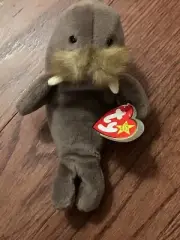 Ty Beanie JOLLY Walrus w/ Tag ERRORS Plush Toy RARE PVC Preowned RETIRED