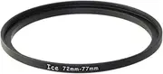 ICE 72mm to 77mm Aluminum Alloy Step Up Ring Filter/Lens Stepping Adapter (72-77mm)