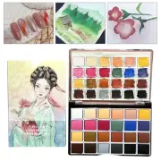 24 Color Glitter Watercolor Paints Set Pearlescent Color Artist Art Set For