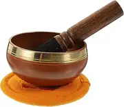 VINTORKY 1 Set Copper Singing Bowl with Mallet Pad for Meditation Yoga Home Decor Multi Function Sound Bowl for Calm and Relaxation for Easy Handling
