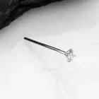 14 Karat White Gold Prong Set Sparkle Fishtail Nose Ring