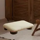 Footrest with Wooden Legs Step Stool for Shoe Changing Household Office